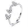 Anti-Tarnish Rhodium Plated 925 Sterling Silver Cuff Rings RJEW-BB66961-1