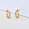 Clear Cubic Zirconia Rectangle Stud Earrings JE942A-2