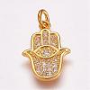 Brass Micro Pave Cubic Zirconia Pendants ZIRC-G099-39G-1