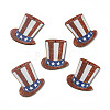 American Flag Theme Single Face Printed Aspen Wood Pendants WOOD-G014-11-1