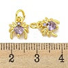 Rack Plating Brass Micro Pave Cubic Zirconia Spider Charms ZIRC-I065-02G-3