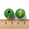 Printed Wood European Beads WOOD-L020-D11-3