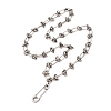Unisex Vintage 304 Stainless Steel Safety Pin Pendant Necklaces NJEW-C115-09AS-4