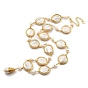 Natural Pearl Oval Link Necklace NJEW-M214-01G-1