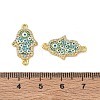 Brass Micro Pave Clear Cubic Zirconia Connector Charms CU-CBA6B6F-10G-3
