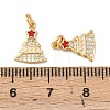 Christmas Brass Micro Pave Cubic Zirconia Enamel Charms KK-L255-19G-06-3