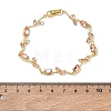 Brass Glass Flower Link Chain Bracelets KK-CBA7DFA-01G-C-3