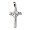 304 Stainless Steel Religion Jesus Cross Pendants STAS-F323-12P-1
