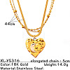 Two Tone 304 Stainless Steel Pendant 3-strand Necklaces Necklaces for Women WG40374-04-1