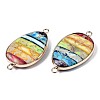 Rainbow Color Natural Imperial Jasper Link Connectors G-S359-333-3