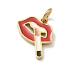 304 Stainless Steel Enamel Pendants STAS-Z189-09G-02-2