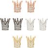 Brass Micro Pave Cubic Zirconia Crown Beads ZIRC-NB0001-17-NR-1