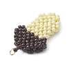 Beaded Pine Cone Charms PALLOY-MZ01148-4