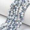 Electroplate Opaque Solid Color Glass Beads Strands X-EGLA-A034-P8mm-I10-1