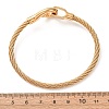 304 Stainless Steel Twisted Rope Cuff Bangles with S Clasps for Women SA-CBA2192-02G-5