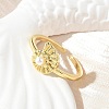 Brass Open Cuff Rings for Women RJEW-A061-02G-5