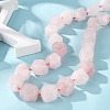 Natural Rose Quartz Nuggets Beaded Necklaces for Women Men NJEW-K388-01A-3