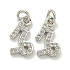 Rack Plating Brass Micro Pave Cubic Zirconia Pendants KK-K386-02L-P-1