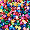 Mixed Color Acrylic Enamel Beads SACR-TA0001-08-3