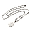 Oval with Angel Pendant Necklaces NJEW-C043-04P-2