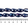 Opaque Solid Color Electroplate Glass Beads Strands X-EGLA-N013-P6mm-B03-4