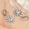 Sun Brass Hoop Earrings EJEW-C181-11P-2