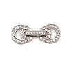 Brass Micro Pave Clear Cubic Zirconia Fold Over Clasps KK-C075-06P-1