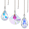 3Pcs 3 Styles Glass Charms Ceiling Fan Pull Chain Extenders HJEW-SP0001-81-1