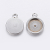 Tarnish Resistant 201 Stainless Steel Pendant Cabochon Settings X-STAS-P198-17-8mm-1