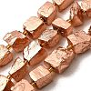 Electroplated Natural Pyrite Beads Strands G-F800-A03-1