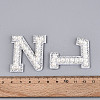 26Pcs ABS Plastic Imitation Pearl & Rhinestone & Cloth Letter Cabochons PATC-T001-01A-6
