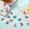 24Pcs 6 Colors Printed Alloy Pendants ENAM-SZ0002-13-6