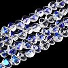 Electroplate Transparent Glass Beads Strands EGLA-Q133-01A-13-1