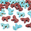 20Pcs 2 Colors Synthetic Turquoise Dyed Horse Beads G-TA0003-18C-3
