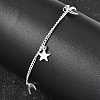304 Stainless Steel Charm Bracelets BJEW-K305-14S-1