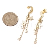 Moon & Star 304 Stainless Steel Dangle Stud Earrings EJEW-TA00504-3