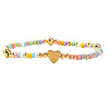 Summer Stainless Steel Heart Alphabet Colorful Glass Seed Beaded Stretch Bracelets for Women JV8929-27-1