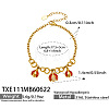 304 Stainless Steel Micro Pave Clear Cubic Zirconia Enamel Ladybug Charm Bracelets for Women WG77B69-02-2