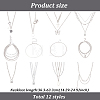 18Pcs 18 Style Alloy Curb & Paperclip & Herringbone Chain Necklaces Set NJEW-AN0001-43-7