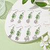 4 Pairs 4 Styles Alloy Clover Dangle Earrings EJEW-JE05539-S-4