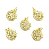 Brass Micro Pave Cubic Zirconia Pendants KK-E068-VB421-2