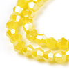 Opaque Solid Color Electroplate Glass Beads Strands EGLA-A039-P2mm-A05-2