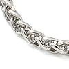 Non-Tarnish 304 Stainless Steel Wheat Chain Bracelets for Women BJEW-G707-01P-2