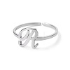 Adjustable 201 Stainless Steel Letter Open Cuff Rings for Women FS-WG61269-44-1