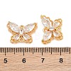 Brass Pave Cubic Zirconia Connector Charms CU-CBA804C-16G-01-3