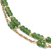 Adjustable Natural Malaysia Jade & 304 Stainless Steel Multi-strand Bracelets BJEW-JB13035-02-2