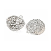 Alloy Rhinestone Pendants Round Charms RB-CBA7D90-04P-A-2