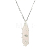 Natural Mixed Gemstone Faceted Bullet Shape Copper Wire Star Wrapped Pendant Necklaces NJEW-JN05024-02-4