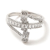 Brass Micro Pave Cubic Zirconia Rings for Women RJEW-E295-01P-2