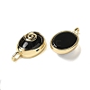 Natural Black Onyx(Dyed & Heated) Oval Pendants G-K371-01G-08-2